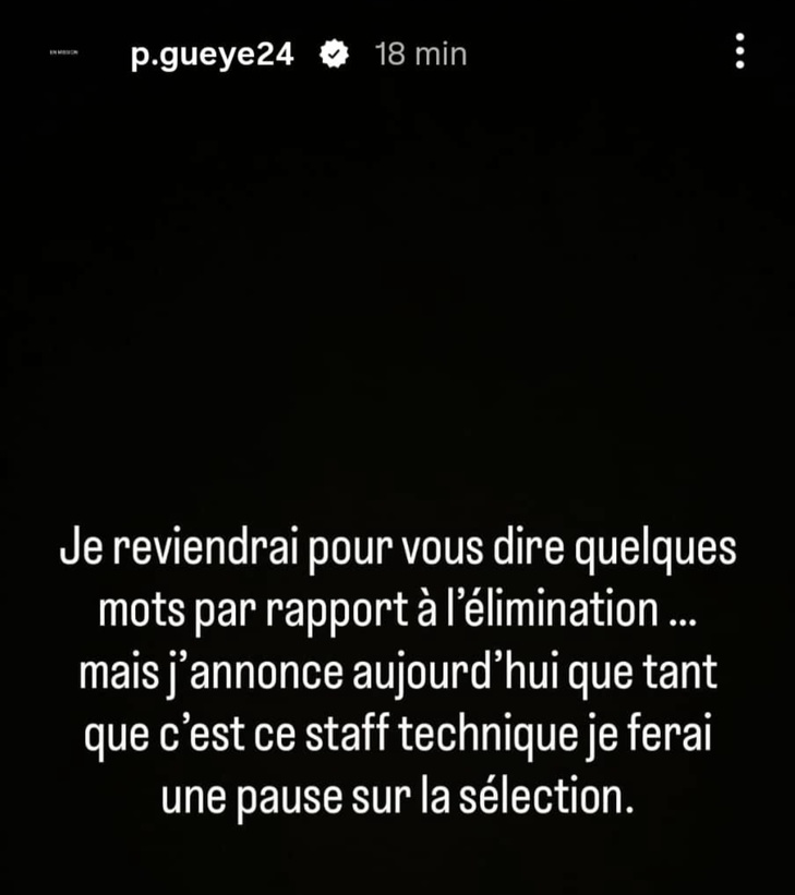 Sénégal : Pape Gueye annonce une pause avec les Lions