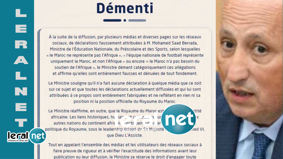 Maroc : le ministre de l’Éducation dément des propos qui lui étaient attribués sur l’Afrique