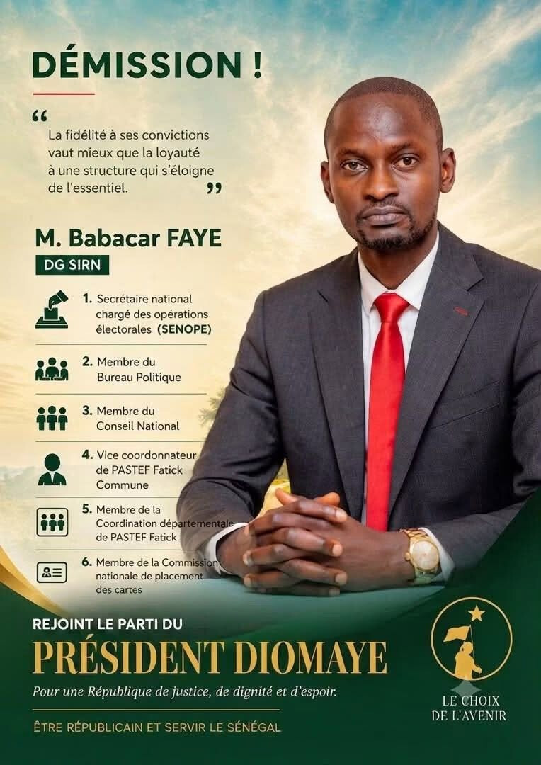 Pastef enregistre une démission de poids : Babacar Faye rejoint l’initiative présidentielle