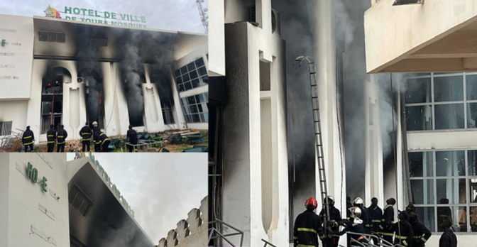 Incendie à la mairie de Touba : les sapeurs-pompiers mobilisés pour maîtriser les flammes