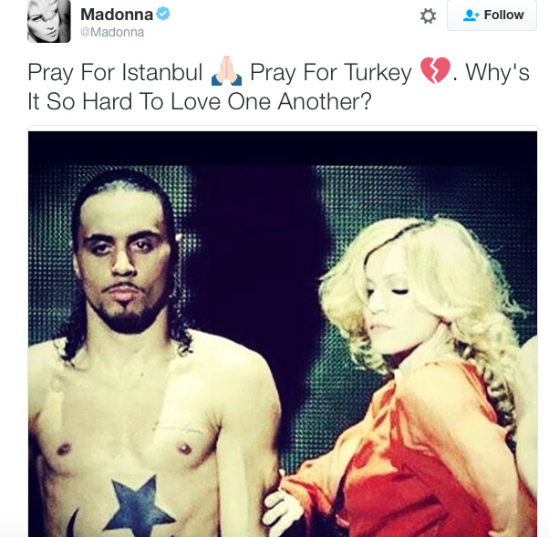 Madonna, Diam’s, Irina Shayk, Ali Suna… Les stars pleurent les victimes de la Turquie…