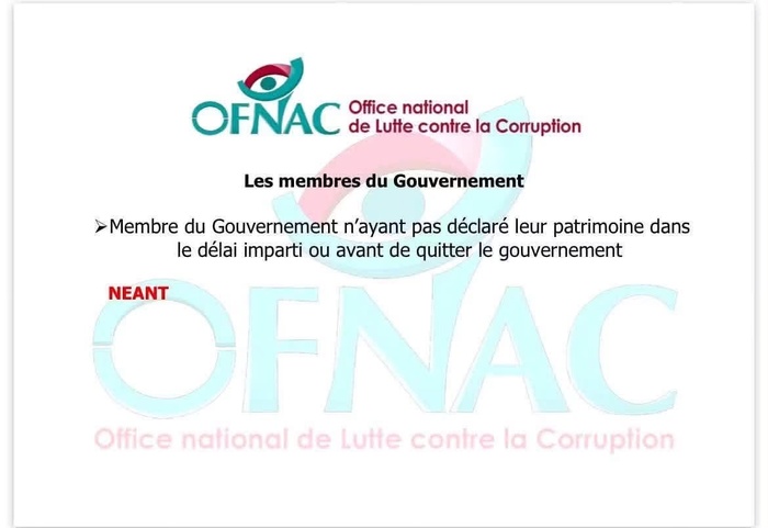 OFNAC : la liste des responsables ayant déclaré leur patrimoine dévoilée