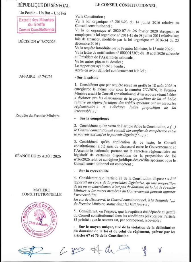 Fonds spéciaux : le Conseil constitutionnel déclare irrecevable la proposition de loi