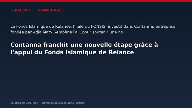 Contanna franchit une nouvelle étape grâce à l'appui du Fonds Islamique de Relance