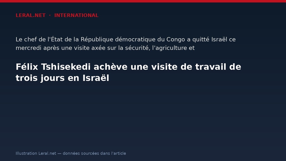 Félix Tshisekedi achève une visite de travail de trois jours en Israël
