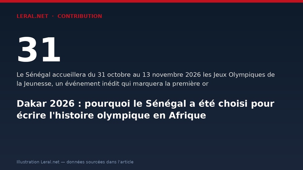 Dakar 2026 : pourquoi le Sénégal a été choisi pour écrire l'histoire olympique en Afrique