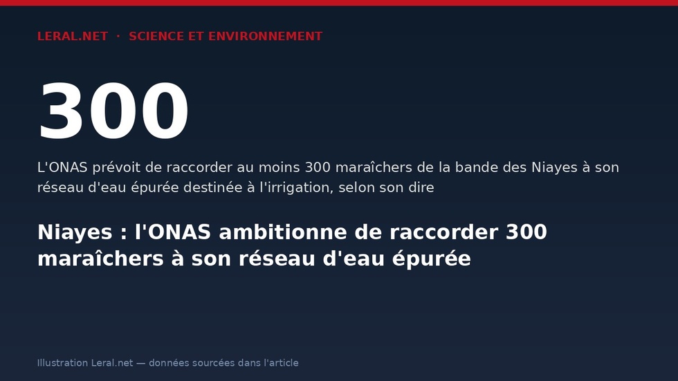 Niayes : l'ONAS ambitionne de raccorder 300 maraîchers à son réseau d'eau épurée