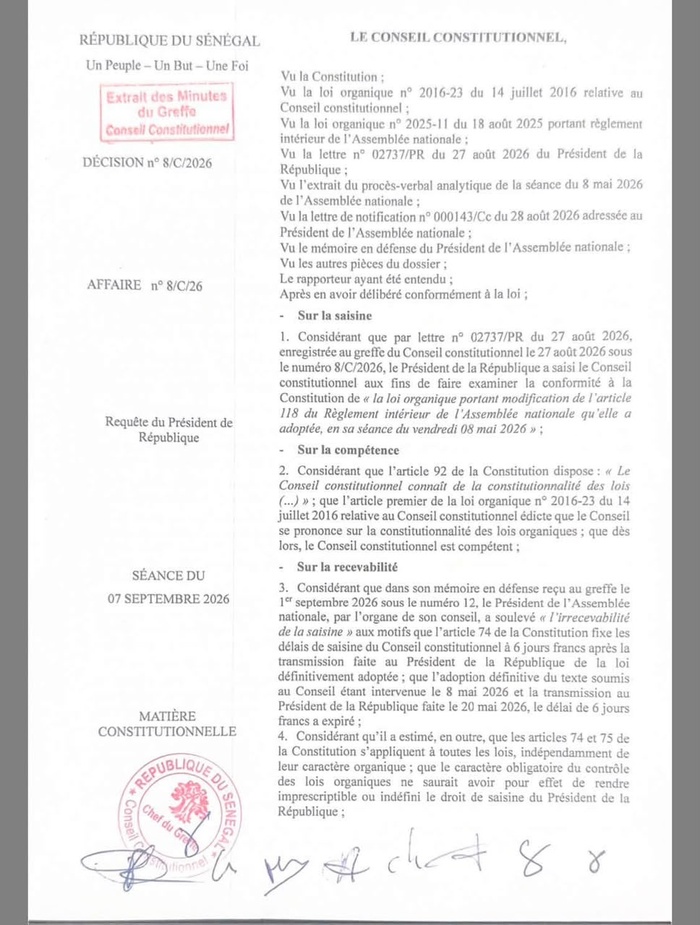Modification de l’article 118 du regelement intérieur de l'Assemblée nationale : le Conseil constitutionnel tranche