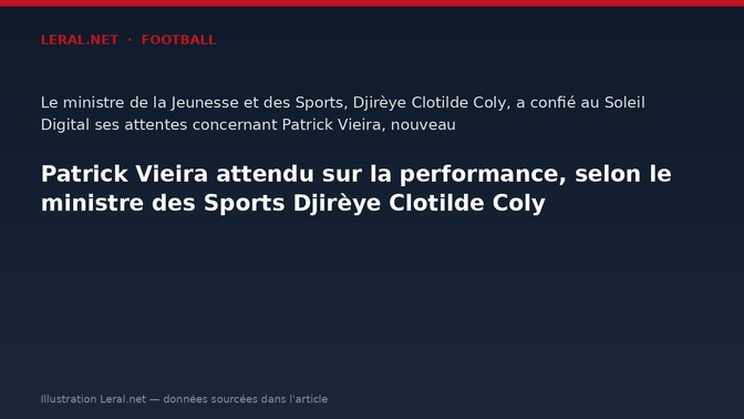 Patrick Vieira attendu sur la performance, selon le ministre des Sports Djirèye Clotilde Coly