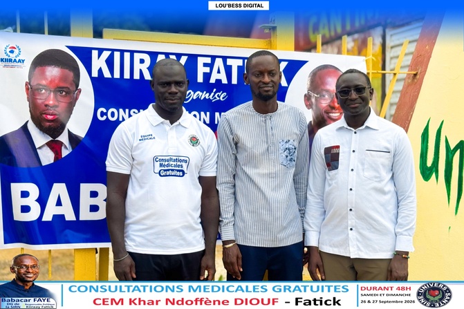 FATICK | SOLIDARITÉ SANITAIRE: Babacar Faye permet à 1 521 personnes de bénéficier de consultations gratuites
