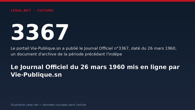 Le Journal Officiel du 26 mars 1960 mis en ligne par Vie-Publique.sn