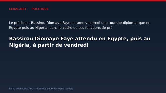 Bassirou Diomaye Faye attendu en Egypte, puis au Nigéria, à partir de vendredi