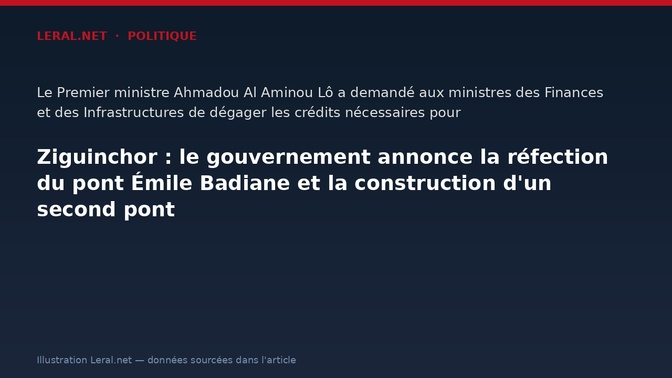 Ziguinchor : le gouvernement annonce la réfection du pont Émile Badiane et la construction d'un second pont
