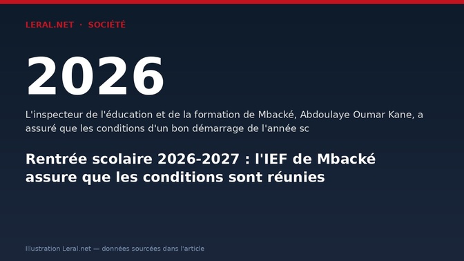 Rentrée scolaire 2026-2027 : l'IEF de Mbacké assure que les conditions sont réunies