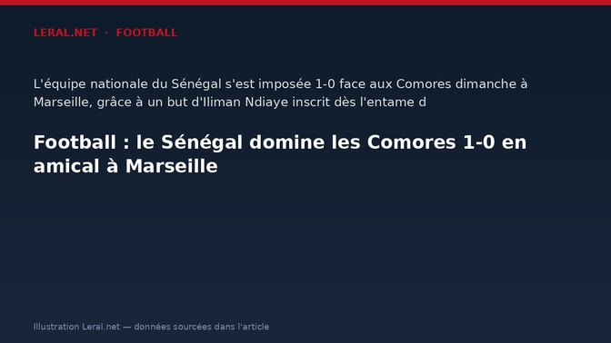 Football : le Sénégal domine les Comores 1-0 en amical à Marseille