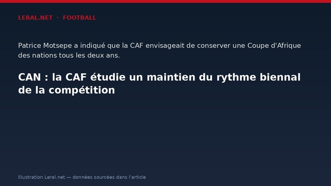 CAN : la CAF étudie un maintien du rythme biennal de la compétition