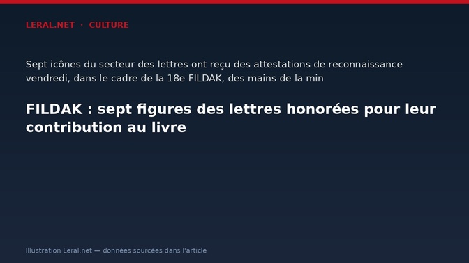 FILDAK : sept figures des lettres honorées pour leur contribution au livre