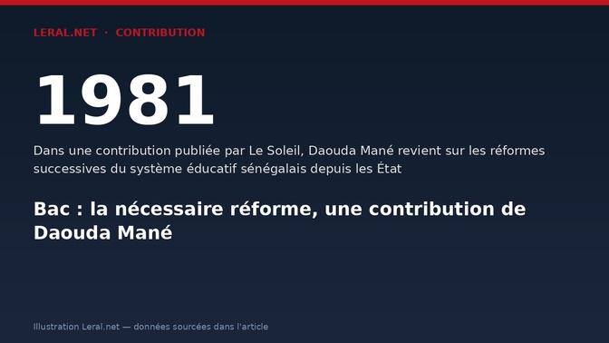 Bac : la nécessaire réforme, une contribution de Daouda Mané