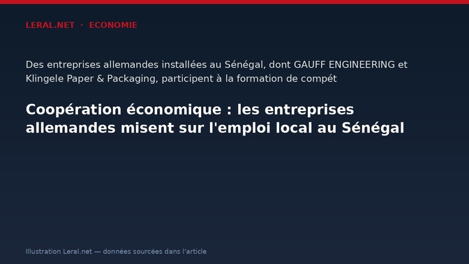 Coopération économique : les entreprises allemandes misent sur l'emploi local au Sénégal