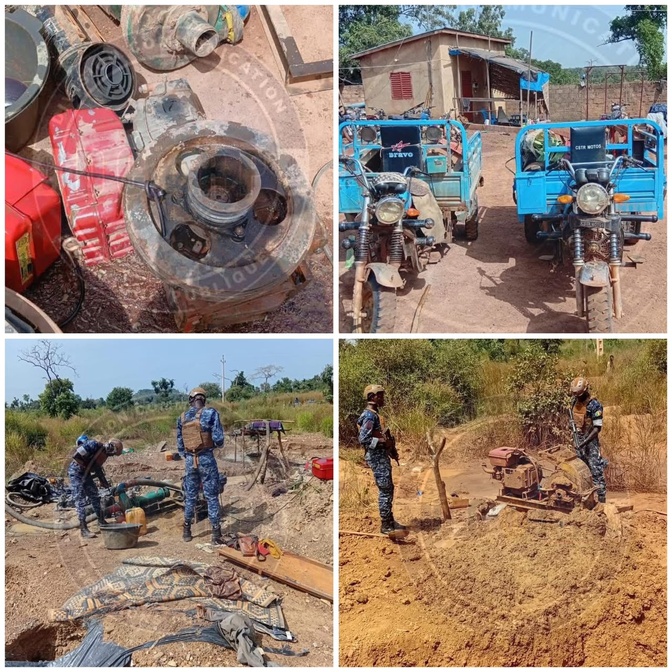 Kédougou : 25 motopompes et plusieurs engins saisis lors du démantèlement d’un site d’orpaillage