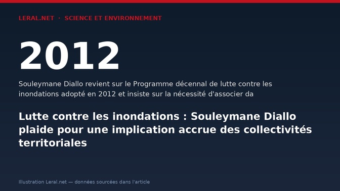 Lutte contre les inondations : Souleymane Diallo plaide pour une implication accrue des collectivités territoriales