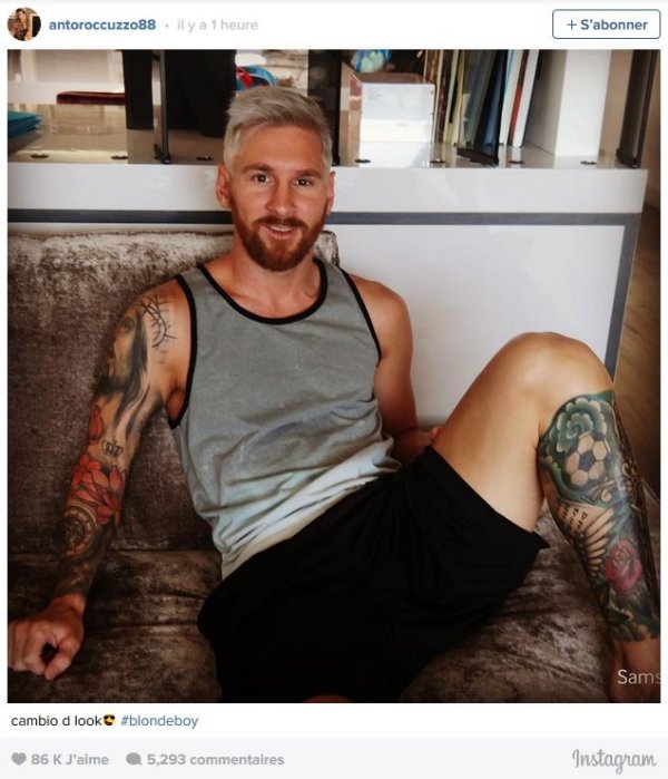 Lionel Messi change de look et se teint en blond !