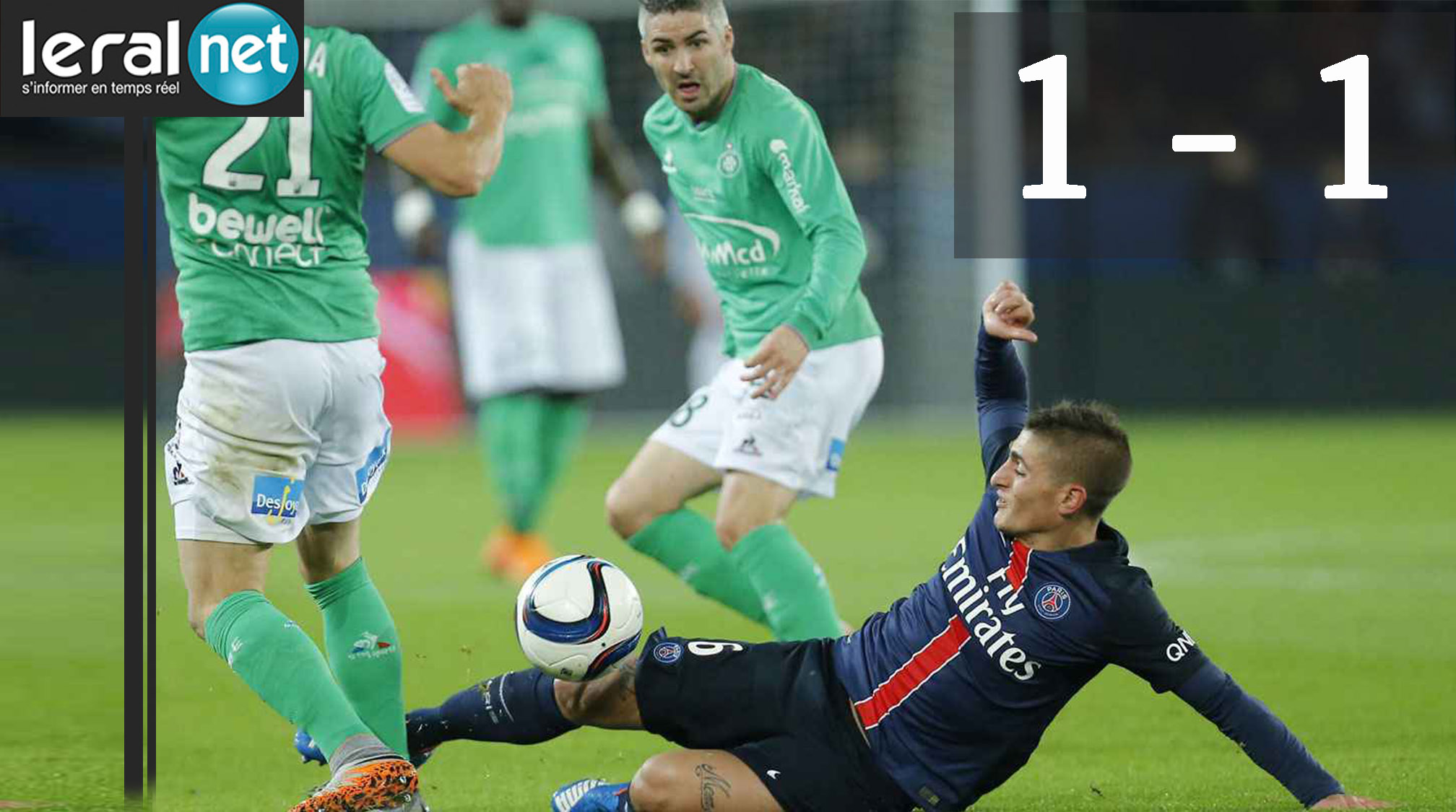 Paris SG-Saint-Etienne (1-1) : Le PSG perd encore des points