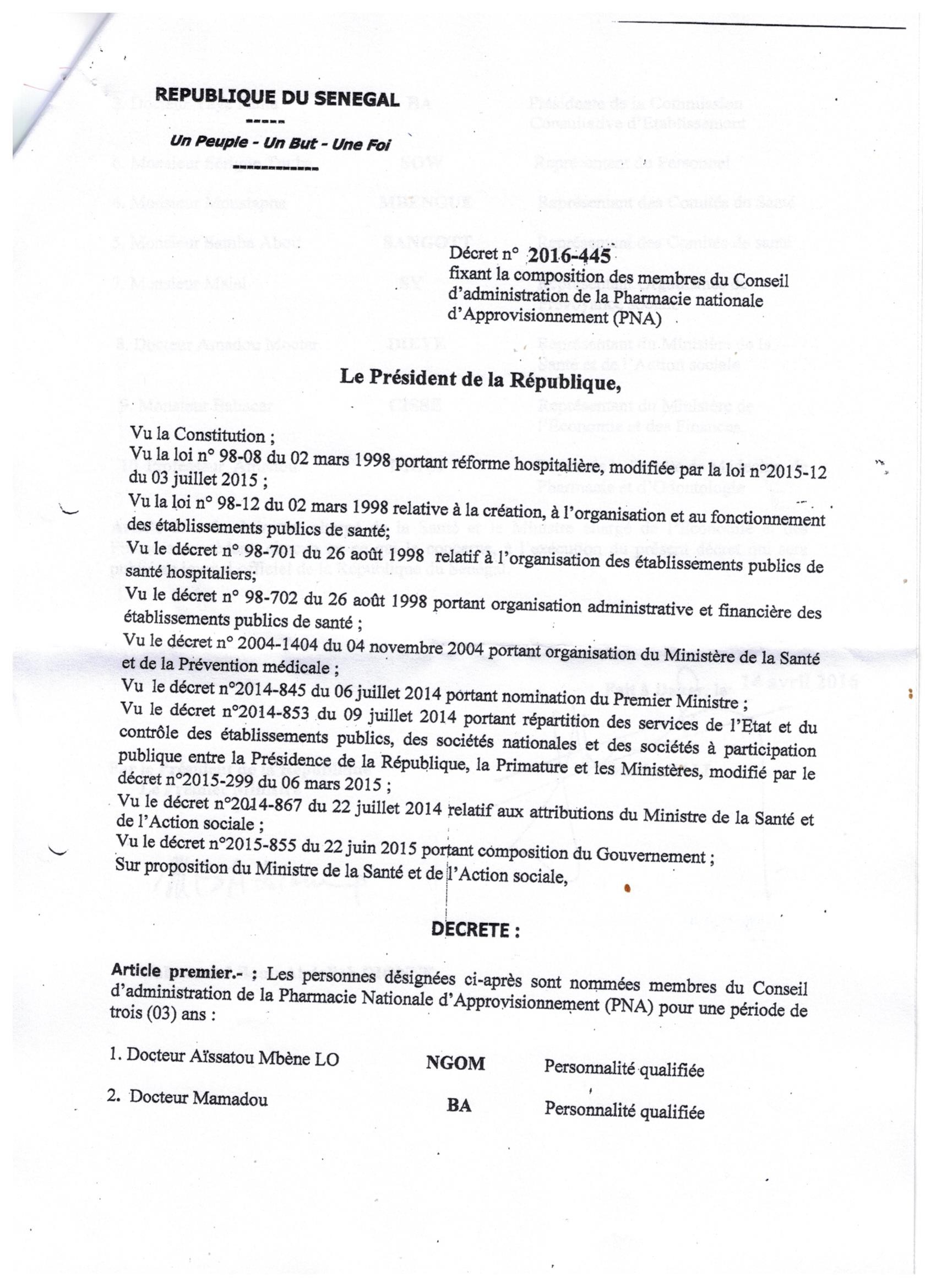 Exclusif Leral.net: Imbroglio juridique et micmacs à la Pharmacie Nationale d’Approvisionnement (PNA)