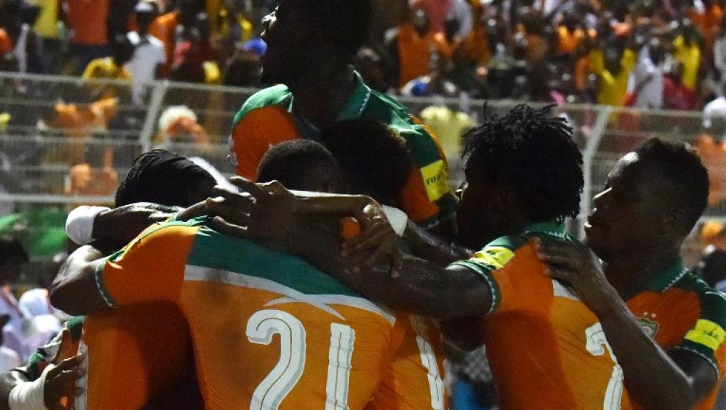 La joie des Ivoiriens vainqueurs du Mali 3-1 ISSOUF SANOGO / AFP