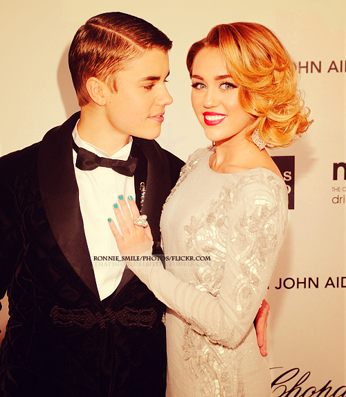 Miley Cyrus et Justine Bieber