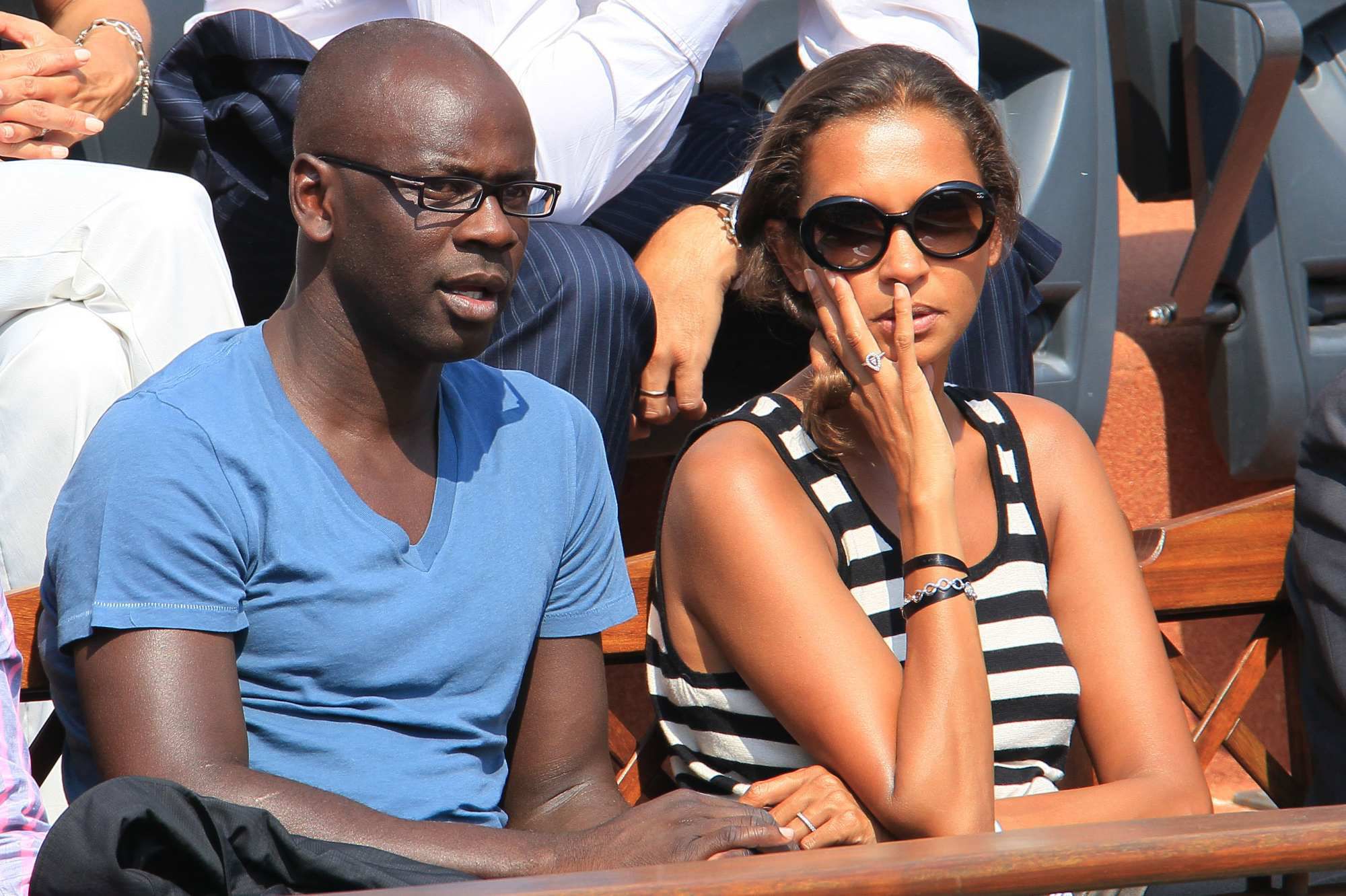 Lilian Thuram et son ex compagne, la journaliste animatrice Karine le Marchand.