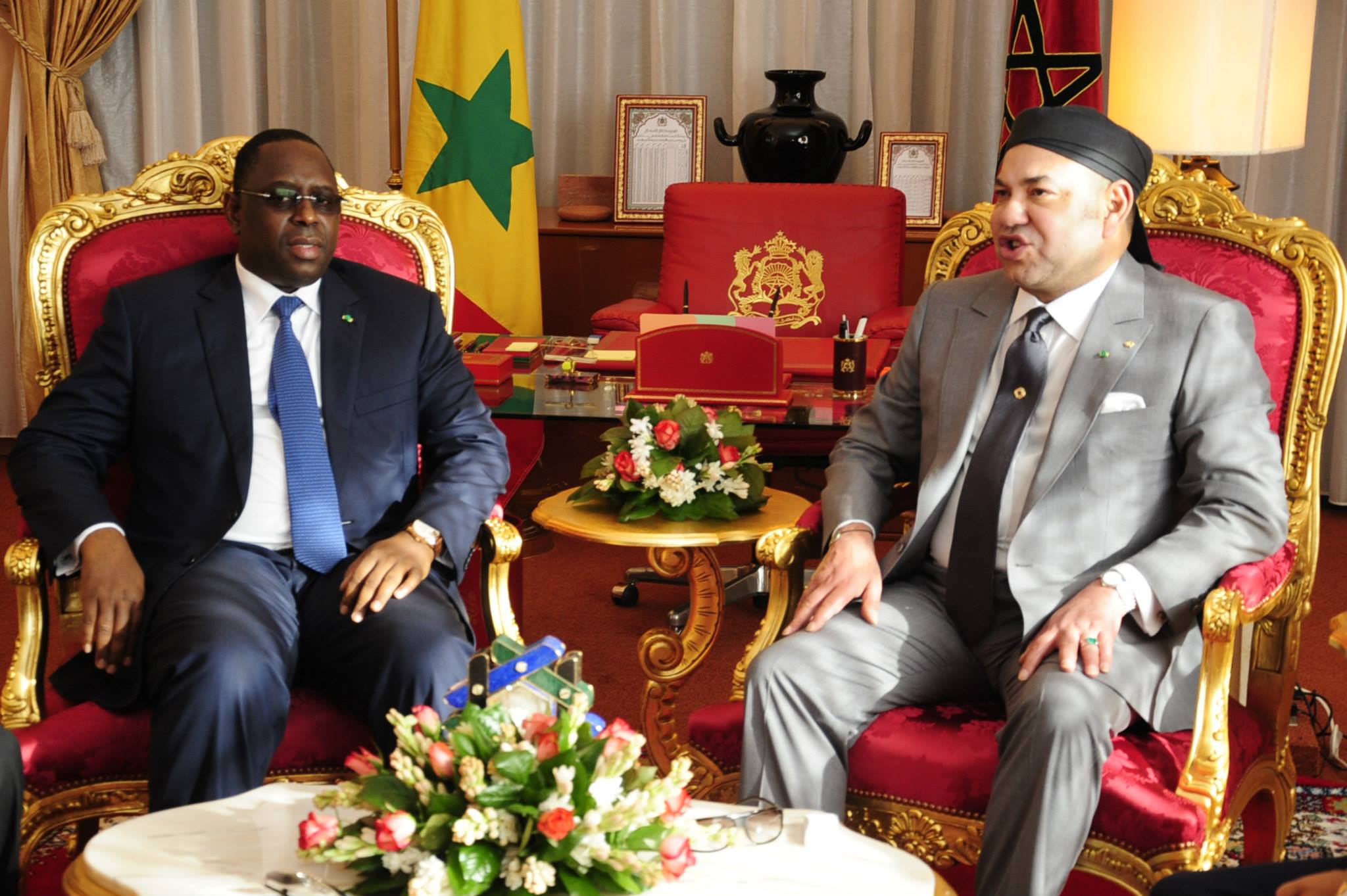 Le Président Macky Sall avec son homologue marocain Mohammed VI.