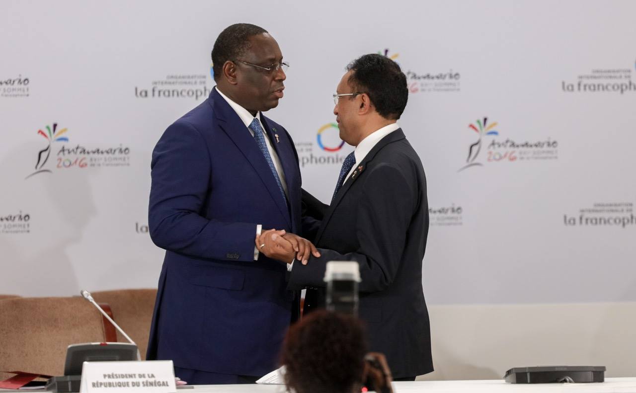 Photos: Cérémonie de passation de la présidence du 16e Sommet de la Francophonie du Président Macky SALL au Président de Madagascar.