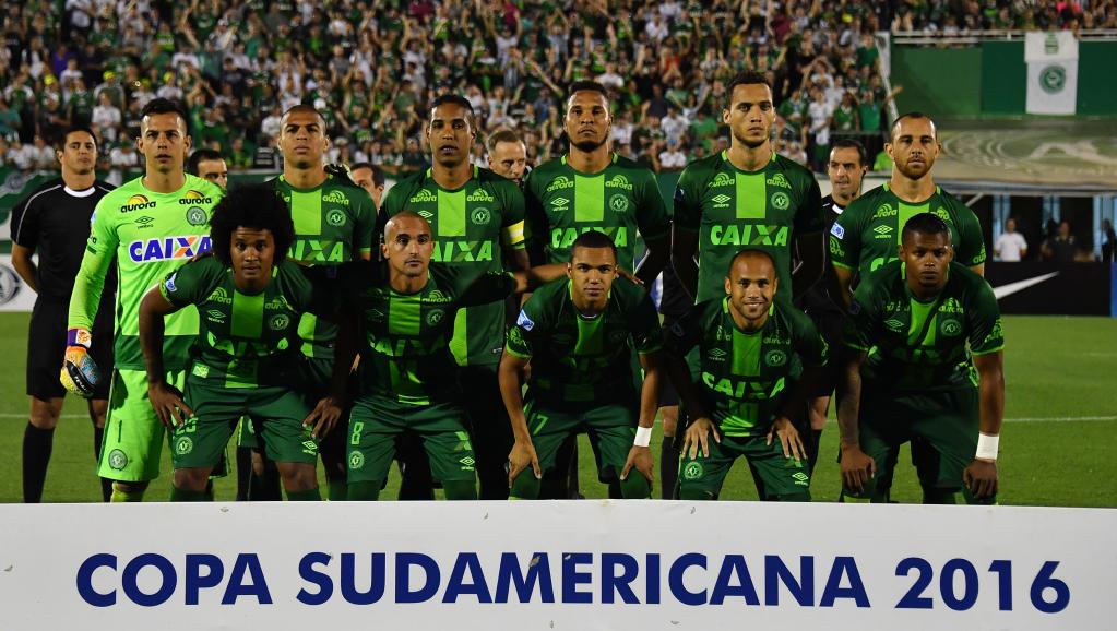 L'équipe de Chapecoense (ici lors d'un match contre l'équipe argentine de San Lorenzo, le 23 novembre 2016