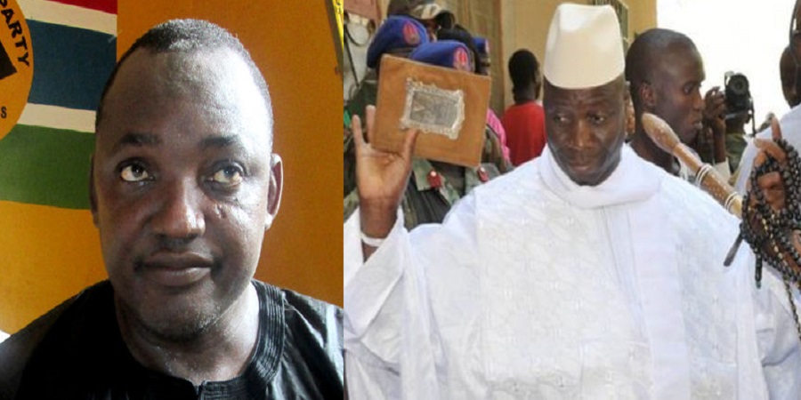 Les deux candidats à l'élection présidentielle en Gambie  Adama Barrow et Yaya Jammeh
