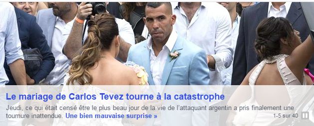 Carlos Tevez cambriolé pendant son mariage