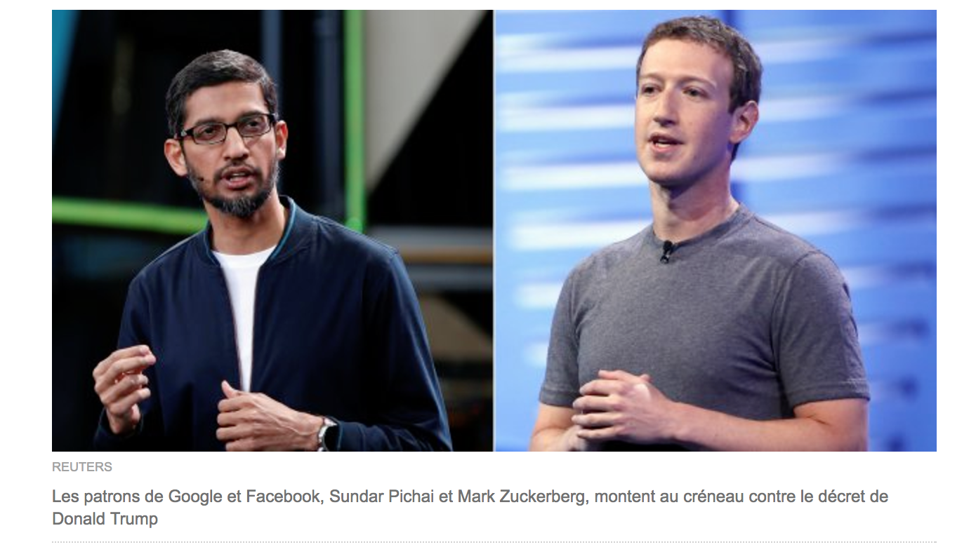 Sundar Pichai et Mark Zuckerberg