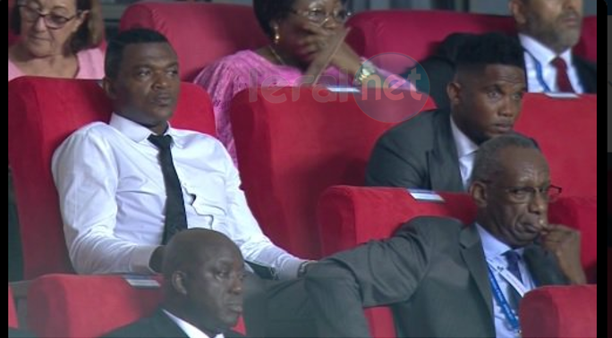 Photos: Samuel Eto'o et Marcel Desailly au Stade de l’Amitié pour suivre la finale de la CAN Gabon 2017 (Cameroun vs Egypte)