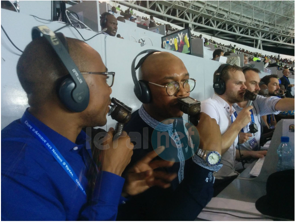 Photo: Le double ballon d'or africain, Elhadj Diouf, consultant sur BBC Afrique pour la finale de la CAN 2017 (Cameroun vs Egypte)