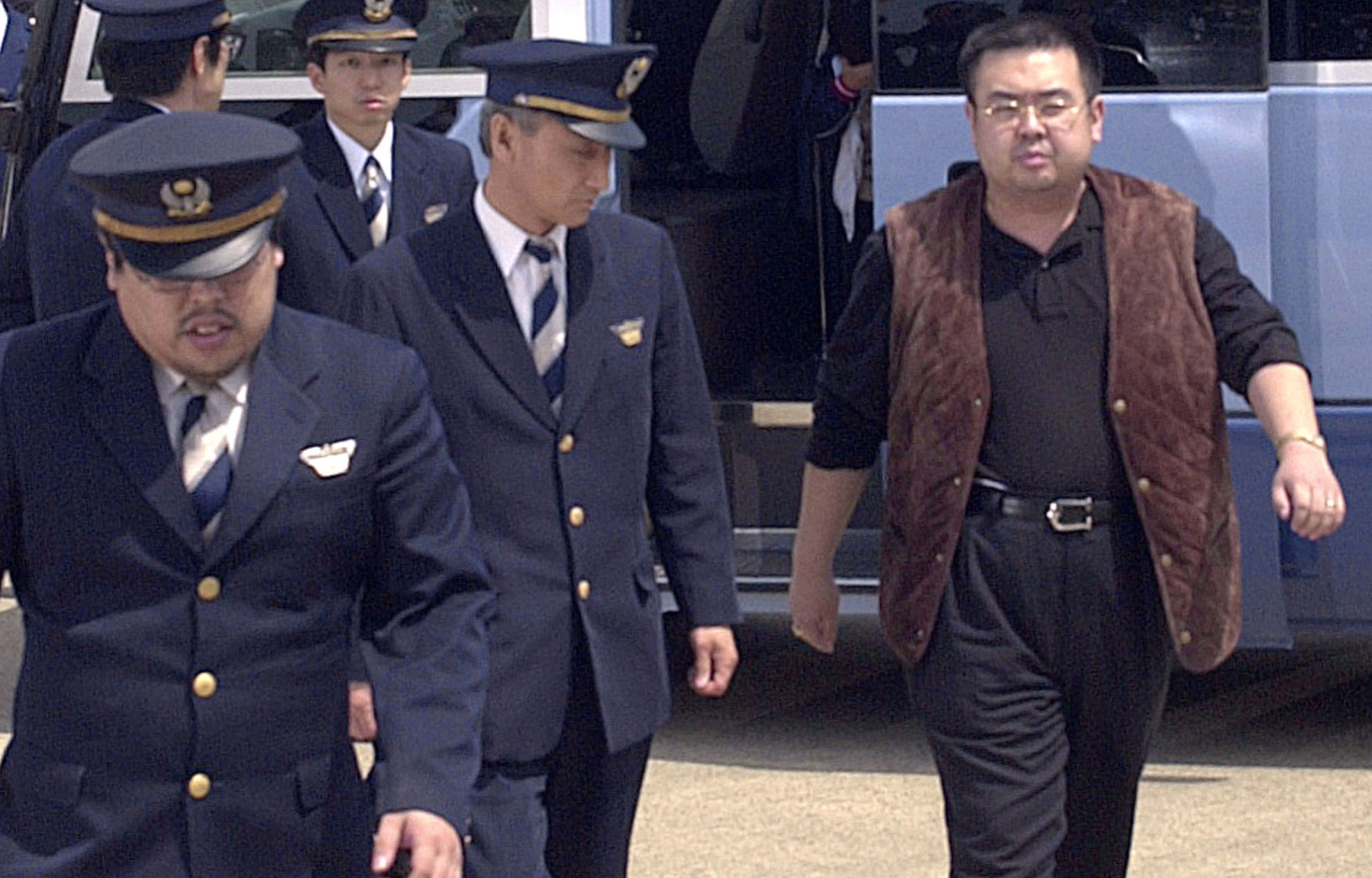 Kim Jong-nam lors de son arrestation au Japon en 2001, le début de son exil (Reuters)