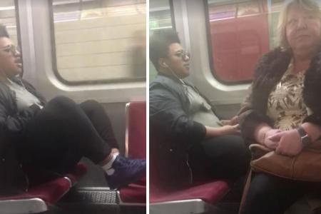 Il met ses pieds sur le siège du métro, elle décide de lui donner une leçon en s'asseyant sur lui! (vidéo)