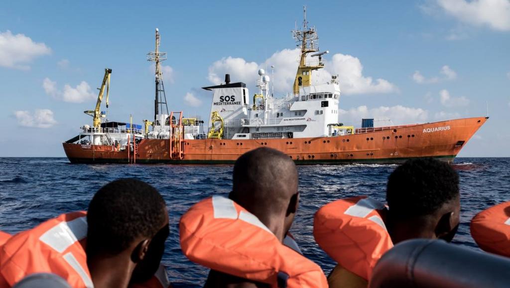 Le bateau Aquarius après une oépration de sauvetage en Méditerranée