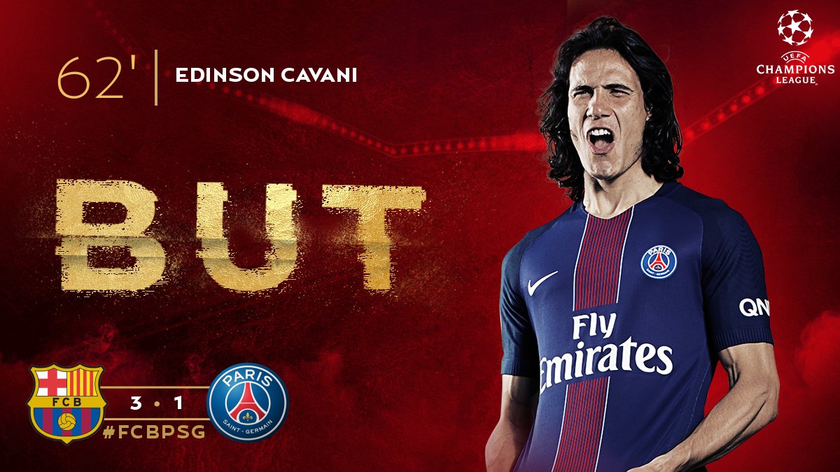 FC BAR-PARIS: Cavani réduit le score à la 62e minute