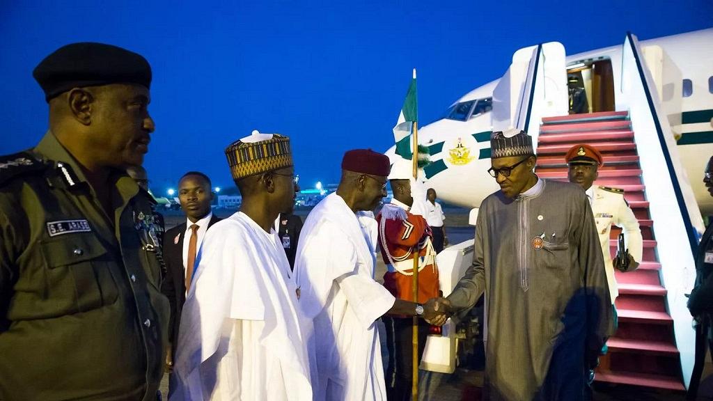 Le président nigérian Muhammadu Buhari de retour dans son pays