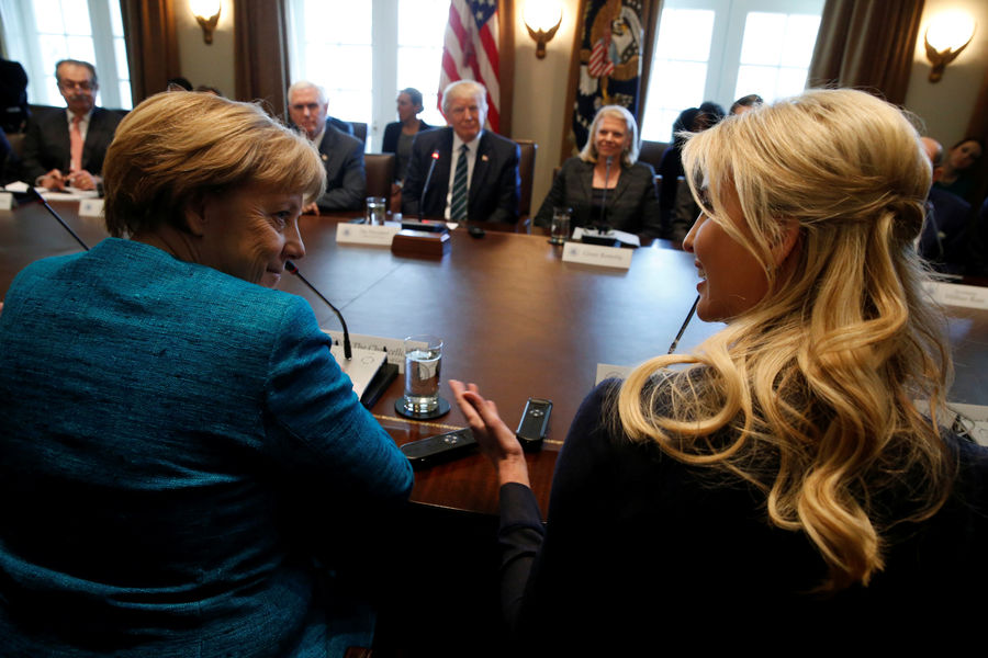 A la Maison Blanche, Angela Merkel a aussi rencontré... Ivanka Trump :: regardez en quelques clichés