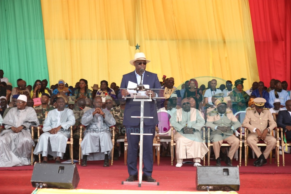 Le président Macky Sall à l'inauguration du Quai de Pêche de Potou