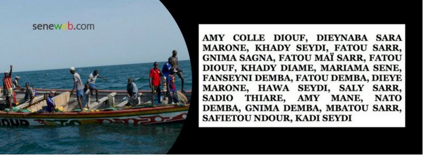 Chavirement de pirogue à Toubacouta : Les noms des 21 victimes