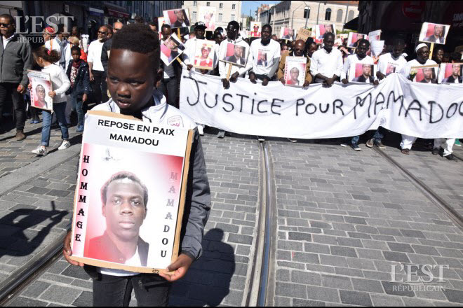 La « marche blanche » du 29 avril dernier à la mémoire de la victime, Mamadou Lamine Diedhiou