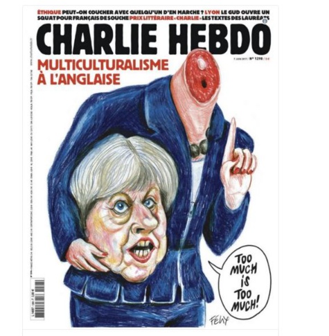 Attentat de Londres: la "Une" de Charlie Hebdo choque les Britanniques
