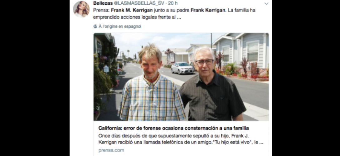 Un homme enterre son fils... qui réapparaît, bien en vie, quelques jours plus tard